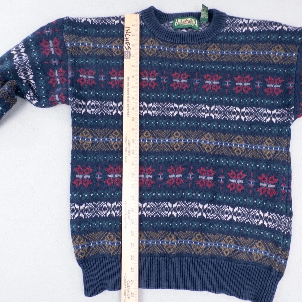 Vintage American Eagle Outfitters Nordic Fair Isle Sweater Unisex Medium Blue